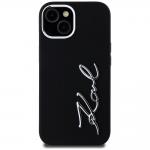 Carcasa Karl Lagerfeld, logo din silicon, compatibila cu Iphone 15, Negru 2 - lerato.ro