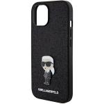 Carcasa Karl Lagerfeld Fixed Glitter Ikonik, Logo Metalic, compatibila cu Iphone 15, Negru 7 - lerato.ro