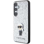 Carcasa Karl Lagerfeld Fixed Glitter Ikonik, Logo Metalic, compatibil cu Samsung Galaxy S24 Plus, Argintiu 3 - lerato.ro