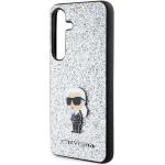 Carcasa Karl Lagerfeld Fixed Glitter Ikonik, Logo Metalic, compatibil cu Samsung Galaxy S24 Plus, Argintiu 7 - lerato.ro