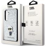 Carcasa Karl Lagerfeld Fixed Glitter Ikonik, Logo Metalic, compatibil cu Samsung Galaxy S24 Plus, Argintiu 9 - lerato.ro