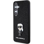 Carcasa Karl Lagerfeld Fixed Glitter Ikonik, Logo Metalic, compatibil cu Samsung Galaxy S24 Plus, Negru 3 - lerato.ro
