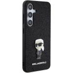 Carcasa Karl Lagerfeld Fixed Glitter Ikonik, Logo Metalic, compatibil cu Samsung Galaxy S24 Plus, Negru 5 - lerato.ro