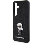 Carcasa Karl Lagerfeld Fixed Glitter Ikonik, Logo Metalic, compatibil cu Samsung Galaxy S24 Plus, Negru 7 - lerato.ro