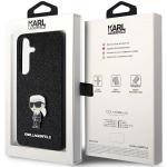 Carcasa Karl Lagerfeld Fixed Glitter Ikonik, Logo Metalic, compatibil cu Samsung Galaxy S24 Plus, Negru 9 - lerato.ro