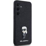 Carcasa Karl Lagerfeld Fixed Glitter Ikonik, Logo Metalic, compatibil cu Samsung Galaxy A55, Negru 5 - lerato.ro