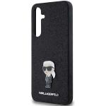 Carcasa Karl Lagerfeld Fixed Glitter Ikonik, Logo Metalic, compatibil cu Samsung Galaxy A55, Negru 7 - lerato.ro