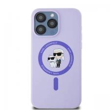 Carcasa Silicone Karl Lagerfeld, logo K&C, Inel MagSafe, compatibila cu Iphone 15 Pro Max, Mov