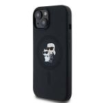 Carcasa Silicone Karl Lagerfeld, logo K&C, cu MagSafe, compatibila cu iPhone 15 Plus / 14 Plus, Negru 3 - lerato.ro