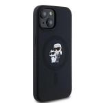 Carcasa Silicone Karl Lagerfeld, logo K&C, cu MagSafe, compatibila cu iPhone 15 Plus / 14 Plus, Negru 5 - lerato.ro