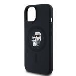 Carcasa Silicone Karl Lagerfeld, logo K&C, cu MagSafe, compatibila cu iPhone 15 Plus / 14 Plus, Negru 7 - lerato.ro