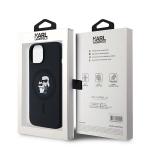 Carcasa Silicone Karl Lagerfeld, logo K&C, cu MagSafe, compatibila cu iPhone 15 Plus / 14 Plus, Negru 9 - lerato.ro
