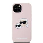 Carcasa Silicone Karl Lagerfeld, logo K&C, cu MagSafe, compatibila cu iPhone 15 / 14 / 13, Roz 2 - lerato.ro
