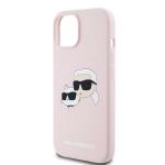 Carcasa Silicone Karl Lagerfeld, logo K&C, cu MagSafe, compatibila cu iPhone 15 / 14 / 13, Roz 7 - lerato.ro