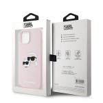 Carcasa Silicone Karl Lagerfeld, logo K&C, cu MagSafe, compatibila cu iPhone 15 / 14 / 13, Roz 9 - lerato.ro