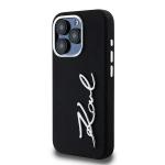 Carcasa din silicon cu logo metalic Karl Lagerfeld compatibila cu iPhone 15 Pro, Negru 3 - lerato.ro