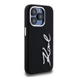 Carcasa din silicon cu logo metalic Karl Lagerfeld compatibila cu iPhone 15 Pro, Negru 5 - lerato.ro