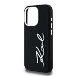 Carcasa din silicon cu logo metalic Karl Lagerfeld compatibila cu iPhone 15 Pro, Negru 7 - lerato.ro