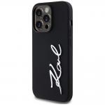Carcasa din silicon cu logo metalic Karl Lagerfeld compatibila cu iPhone 14 Pro, Negru 3 - lerato.ro