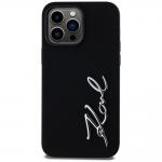 Carcasa din silicon cu logo metalic Karl Lagerfeld compatibila cu iPhone 14 Pro Max, Negru 2 - lerato.ro