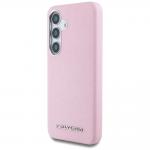 Carcasa Karl Lagerfeld Saffiano, Logo Metalic, MagSafe, compatibila cu Samsung Galaxy S25, Roz 3 - lerato.ro