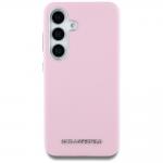 Carcasa Karl Lagerfeld Saffiano, Logo Metalic, MagSafe, compatibila cu Samsung Galaxy S25, Roz 4 - lerato.ro