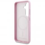 Carcasa Karl Lagerfeld Saffiano, Logo Metalic, MagSafe, compatibila cu Samsung Galaxy S25, Roz 8 - lerato.ro