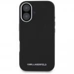 Carcasa Karl Lagerfeld Saffiano, Logo Metalic, MagSafe, compatibila cu iPhone 16, Negru 2 - lerato.ro