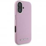 Carcasa Karl Lagerfeld Saffiano, Logo Metalic, MagSafe, compatibila cu iPhone 16, Roz 5 - lerato.ro