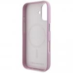 Carcasa Karl Lagerfeld Saffiano, Logo Metalic, MagSafe, compatibila cu iPhone 16, Roz 8 - lerato.ro
