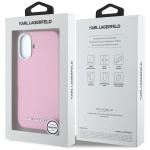 Carcasa Karl Lagerfeld Saffiano, Logo Metalic, MagSafe, compatibila cu iPhone 16, Roz 9 - lerato.ro