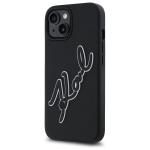 Carcasa Karl Lagerfeld Silicone, Logo Signature 3D, compatibila cu iPhone 15, Negru 3 - lerato.ro