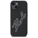 Carcasa Karl Lagerfeld Silicone, Logo Signature 3D, compatibila cu iPhone 15, Negru 2 - lerato.ro