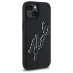 Carcasa Karl Lagerfeld Silicone, Logo Signature 3D, compatibila cu iPhone 15, Negru 5 - lerato.ro