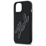 Carcasa Karl Lagerfeld Silicone, Logo Signature 3D, compatibila cu iPhone 15, Negru 7 - lerato.ro