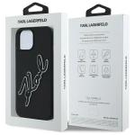 Carcasa Karl Lagerfeld Silicone, Logo Signature 3D, compatibila cu iPhone 15, Negru 9 - lerato.ro