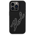 Carcasa Karl Lagerfeld Silicone, Logo Signature 3D, compatibila cu iPhone 15 Pro Max, Negru 2 - lerato.ro