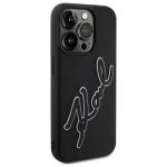 Carcasa Karl Lagerfeld Silicone, Logo Signature 3D, compatibila cu iPhone 15 Pro Max, Negru 5 - lerato.ro