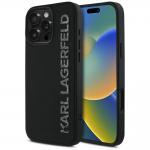 Carcasa Karl Lagerfeld Silicone, Logo Glitter 3D, compatibila cu iPhone 16 Pro, Negru 4 - lerato.ro