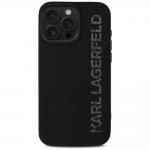 Carcasa Karl Lagerfeld Silicone, Logo Glitter 3D, compatibila cu iPhone 16 Pro, Negru 2 - lerato.ro