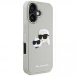 Carcasa Karl Lagerfeld HC 3D Rubber Double Heads  compatibila cu iPhone 16, Bej 5 - lerato.ro