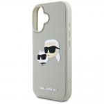 Carcasa Karl Lagerfeld HC 3D Rubber Double Heads  compatibila cu iPhone 16, Bej 7 - lerato.ro