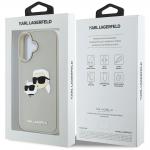 Carcasa Karl Lagerfeld HC 3D Rubber Double Heads  compatibila cu iPhone 16, Bej 9 - lerato.ro
