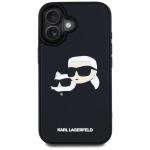 Carcasa Karl Lagerfeld HC 3D Rubber Double Heads  compatibila cu iPhone 16, Negru 2 - lerato.ro