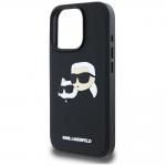 Carcasa Karl Lagerfeld HC 3D Rubber Double Heads  compatibila cu iPhone 16 Pro, Negru 7 - lerato.ro