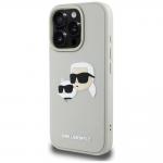 Carcasa Karl Lagerfeld HC 3D Rubber Double Heads  compatibila cu iPhone 16 Pro Max, Bej 3 - lerato.ro