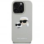 Carcasa Karl Lagerfeld HC 3D Rubber Double Heads  compatibila cu iPhone 16 Pro Max, Bej 2 - lerato.ro