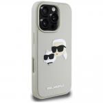 Carcasa Karl Lagerfeld HC 3D Rubber Double Heads  compatibila cu iPhone 16 Pro Max, Bej 5 - lerato.ro
