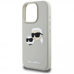 Carcasa Karl Lagerfeld HC 3D Rubber Double Heads  compatibila cu iPhone 16 Pro Max, Bej 7 - lerato.ro