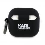 Carcasa Silicone Karl Lagerfeld KLA4RUNIKK, Logo 3D, compatibila cu AirPods 4, Negru 3 - lerato.ro